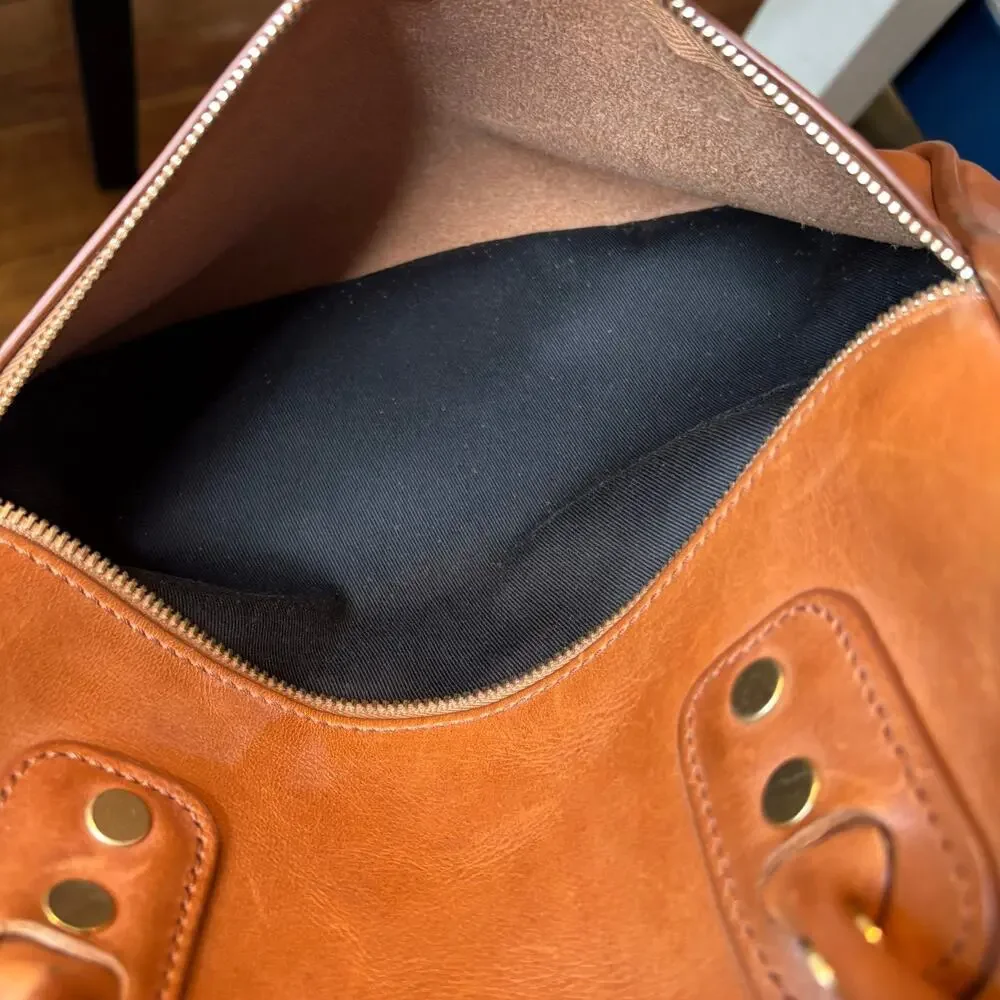 JW Hulme Brown Leather Excursion Tote Satchel Crossbody Tassel Bag USA Heritage
